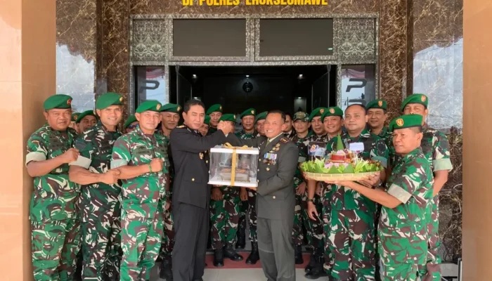 Dandim Aceh Utara Beri Kejutan Tumpeng Hari ke-80 Bhayangkara
