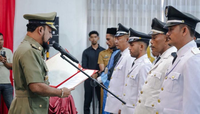 Bupati Aceh Timur Lantik 57 Keuchik Baru