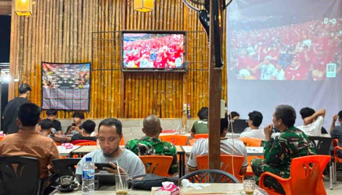 Kodim Aceh Utara Gelar Nobar Piala Dunia Bersama Warga