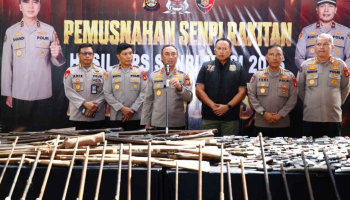 Polda Sumsel Musnahkan 397 Senjata Api Ilegal