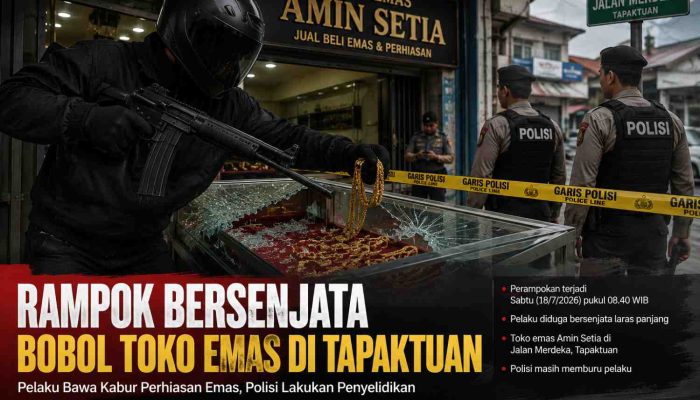 Rampok Bersenjata Bobol Toko Emas di Tapaktuan