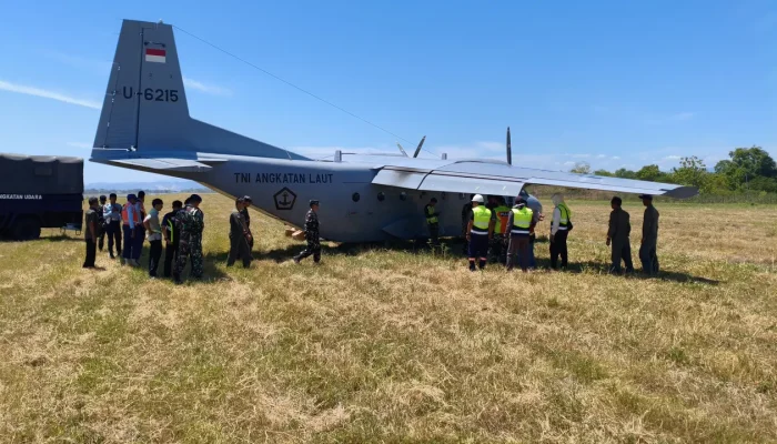Pesawat TNI AL Keluar Runway, Tiga Kru Selamat