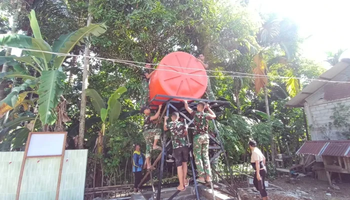 TMMD Aceh Selatan Rampungkan Pemasangan Tandon Air