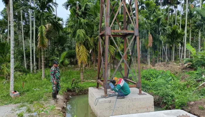 Jembatan Gantung Sawang-Makmur Capai Progres 46,45 Persen