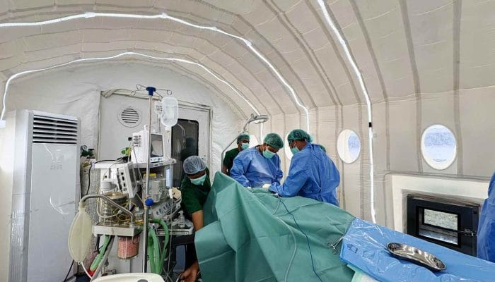 Kemenkes Dirikan RS Lapangan Berbasis Tenda Udara