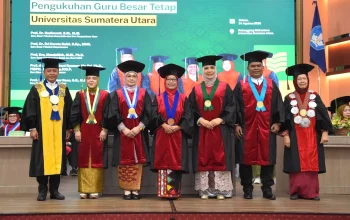 USU Kukuhkan Lima Guru Besar Perkuat Riset dan Inovasi