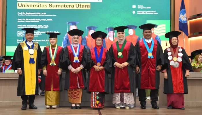 USU Kukuhkan Lima Guru Besar Perkuat Riset dan Inovasi