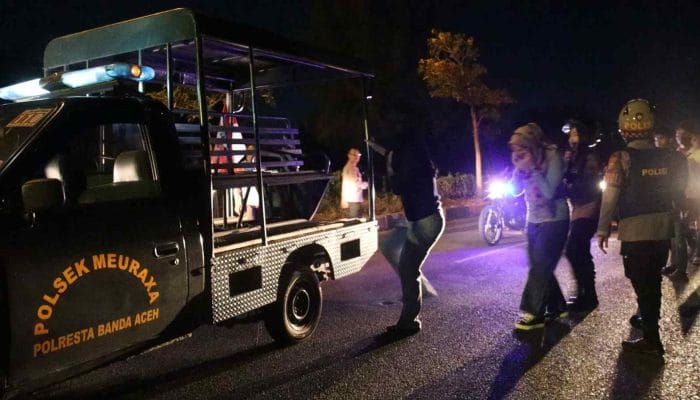 Polwan Polresta Banda Aceh Amankan Pembalap Liar Ulee Lheue