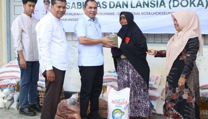 100 Disabilitas dan Lansia Lhokseumawe Terima Bantuan Pangan