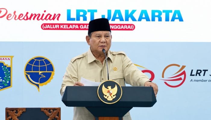 Prabowo Resmikan LRT Kelapa Gading-Manggarai Jakarta