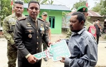 HUT ke-81 TNI, Kodim Aceh Utara Serahkan Rumah RTLH
